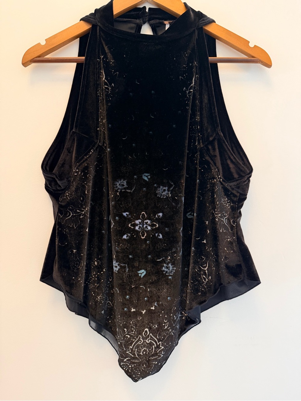 Free People Black Velvet Halter